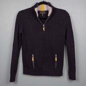 Lands' End navy quarter zip sweater-S
